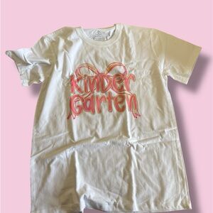 Women's White Tee with Pink Graphic